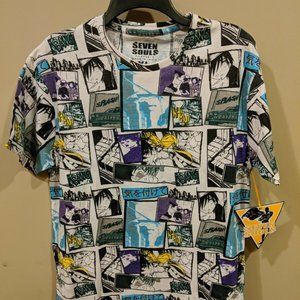 Seven Souls Anime Comic Strip Purple/Mint Shirt